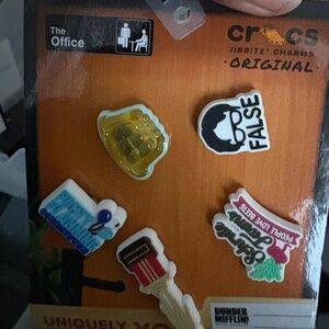 CROCS The Office Jibbitz Charms Set - Yellow, Blue, Black